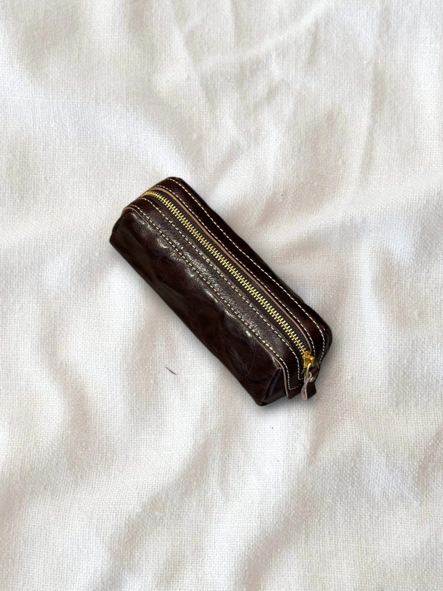 Leather Pencil Case / Makeup Bag - Made by Frey