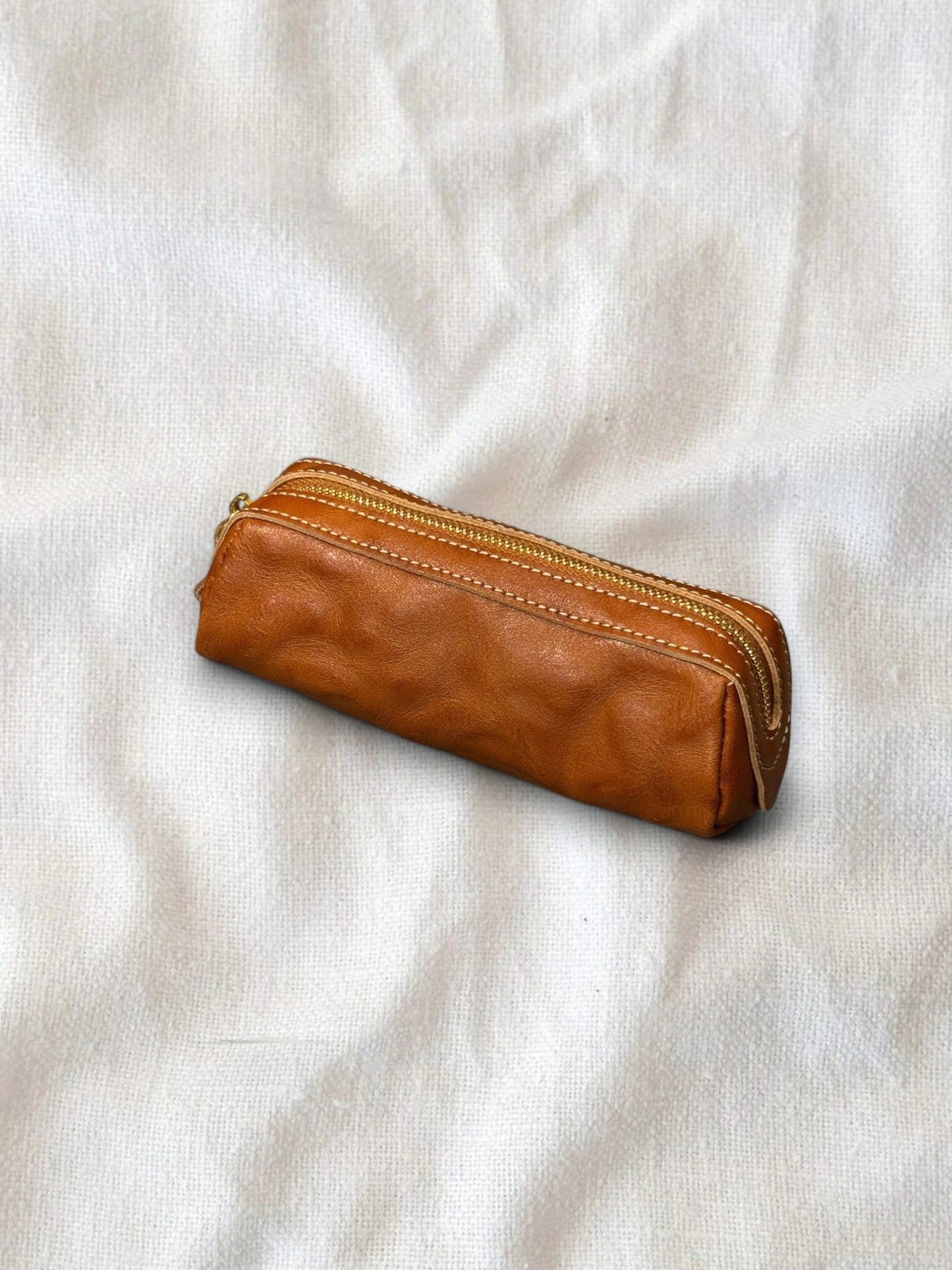 Leather Pencil Case / Makeup Bag - Made by Frey