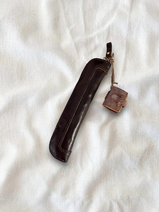 Long Pod Leather Pen Case - Made by Frey