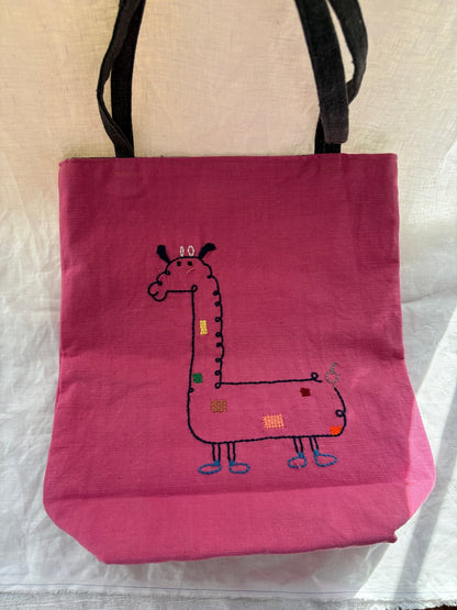 One - Off Drop — Handwoven Tote with Little Deer Embroidery - Made by Frey