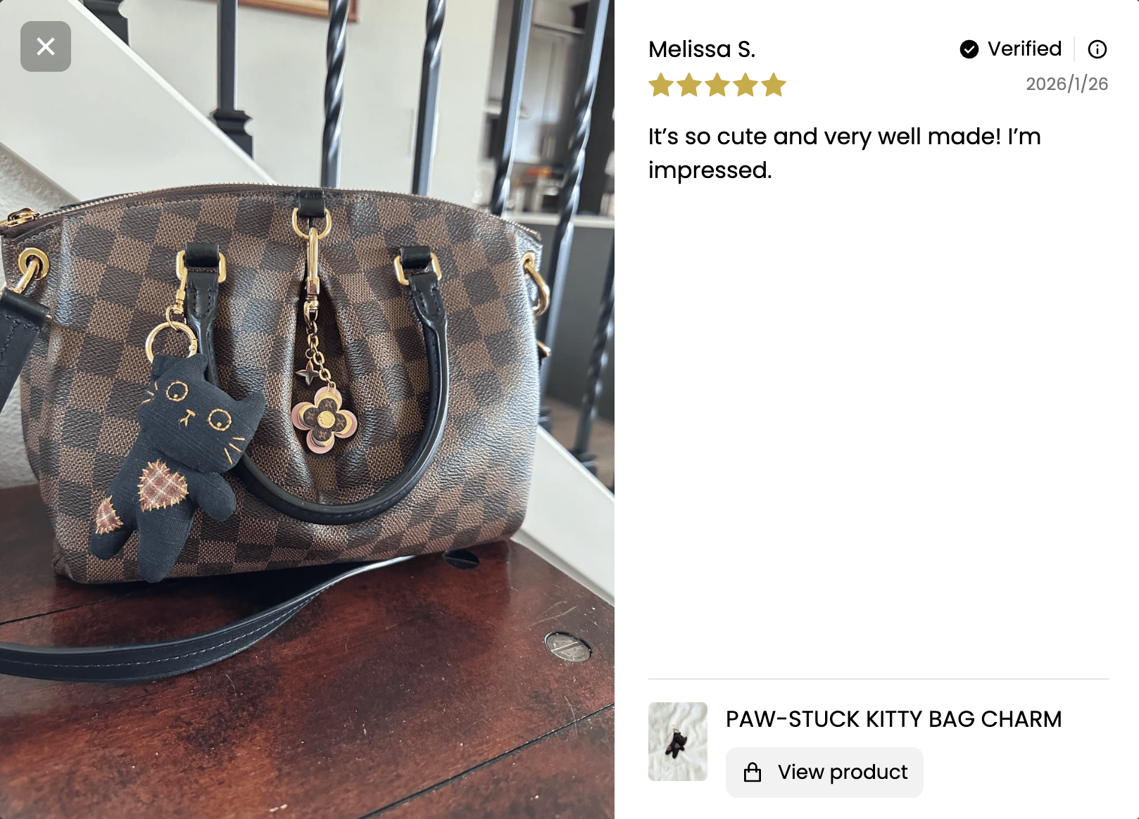 Paw-Stuck Kitty Bag Charm - Made by Frey