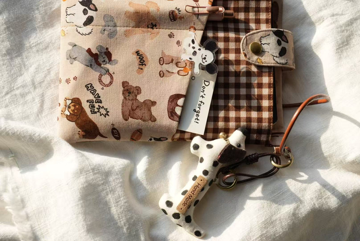 Polka Dot Dachshund Bag Charm – Handmade Spotted Dog - Made by Frey