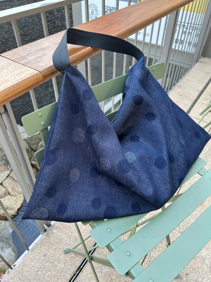 Polka Dot Denim Hobo Bag - Made by Frey