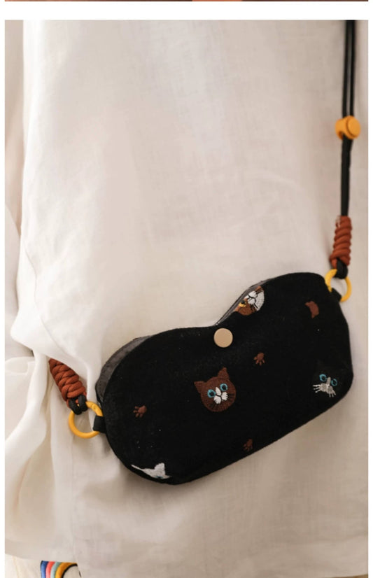 Portable Crossbody Sunglasses Case with Neck Strap - Made by Frey
