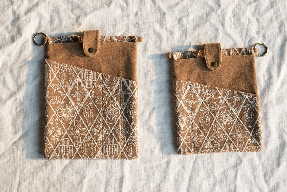 Sand Embroidered Book & Journal Sleeve with Pocket (Charms Sold Separately) - Made by Frey