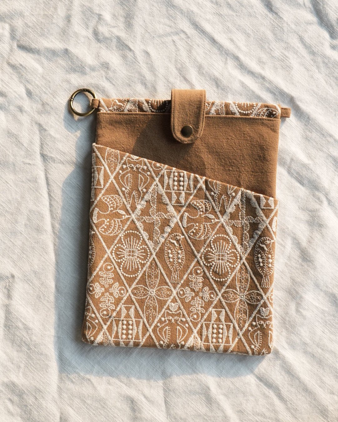 Sand Embroidered Book & Journal Sleeve with Pocket (Charms Sold Separately) - Made by Frey