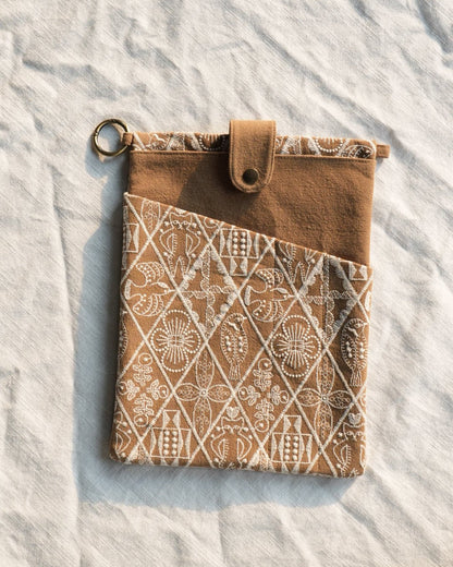 Sand Embroidered Book & Journal Sleeve with Pocket (Charms Sold Separately) - Made by Frey
