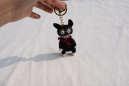 Slightly Unhinged Cat – Bag Charm/Keychain - Made by Frey