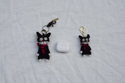 Slightly Unhinged Cat – Bag Charm/Keychain - Made by Frey