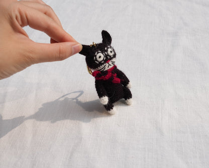 Slightly Unhinged Cat – Bag Charm/Keychain - Made by Frey