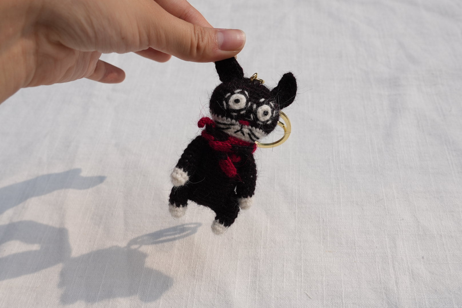 Slightly Unhinged Cat – Bag Charm/Keychain - Made by Frey