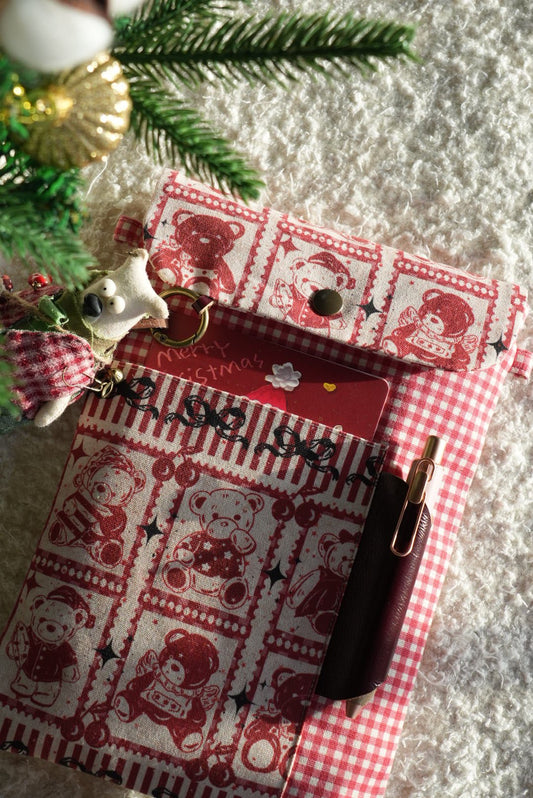 TN Regular-Size Journal Pouch – Christmas Teddy Bear - Made by Frey