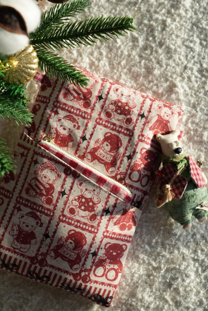 TN Regular-Size Journal Pouch – Christmas Teddy Bear - Made by Frey