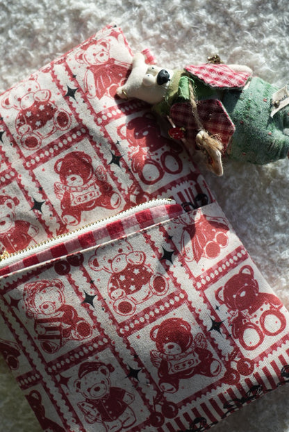 TN Regular-Size Journal Pouch – Christmas Teddy Bear - Made by Frey