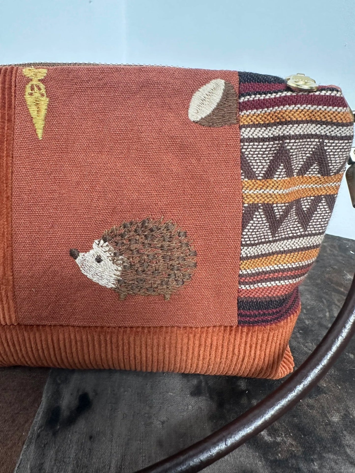 Vintage Embroidery · “Hedgehog & Fox” Cotton Linen Bag - Made by Frey