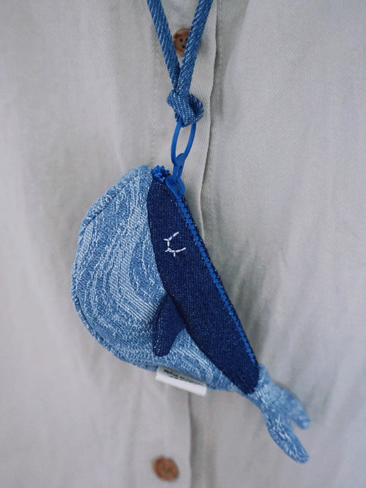 Whale Zipper Pouch & Bag Charm - Made by Frey