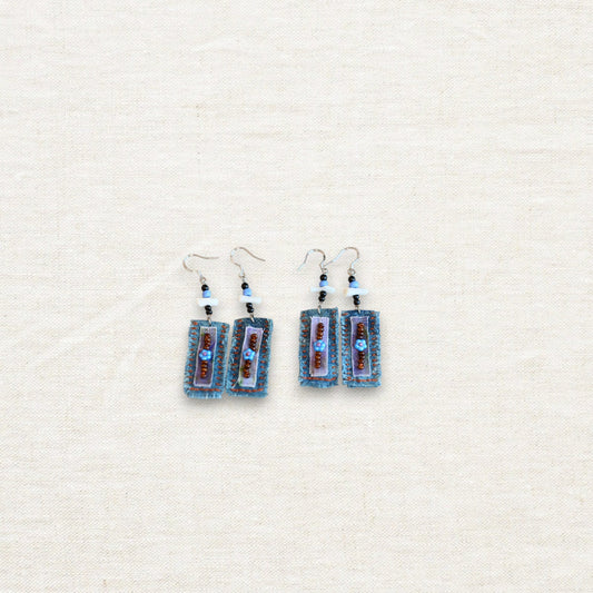 Vintage Ethnic Fabric Earrings